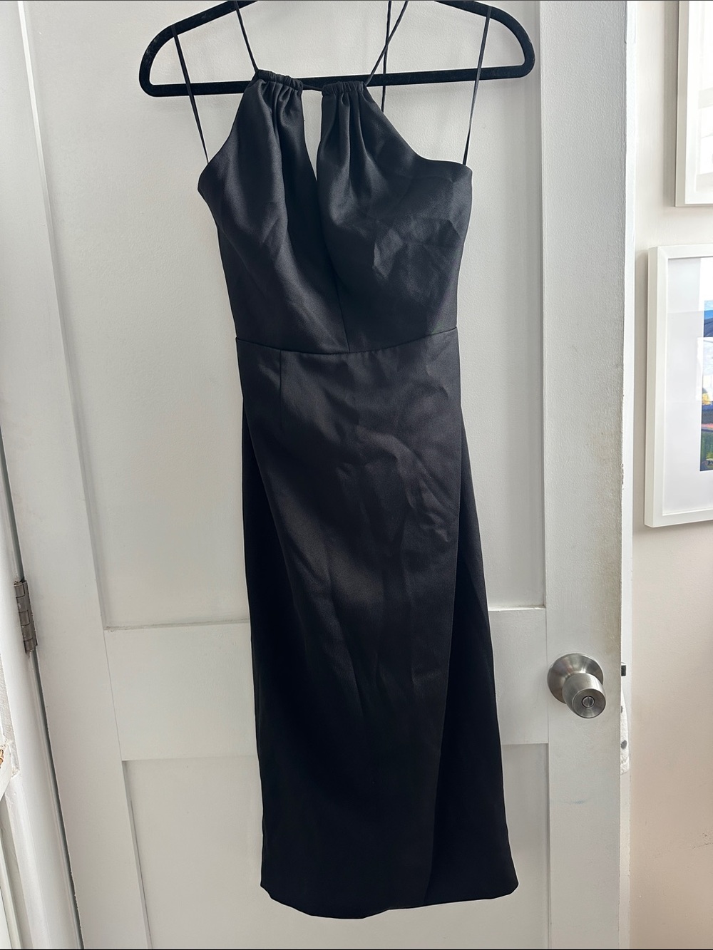 KEEPSAKE the Label Black Halter Midi Dress with Gathered Neck